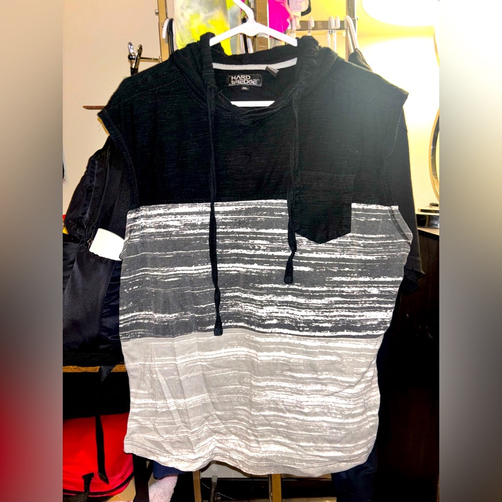 ✨ Hard Edge Sleeveless Hooded Shirt | Size XL | Men’s Casual Top